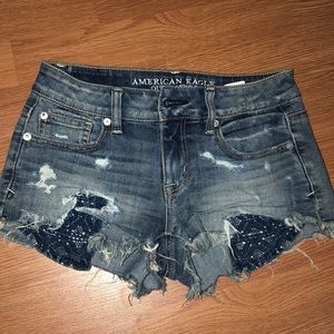 AE denim shorts